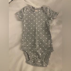Heart polka dot onesie.